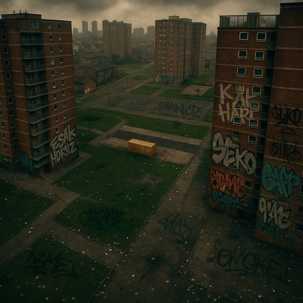 Urban landscape with apartment buildings